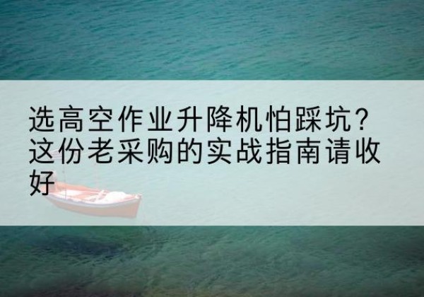 邻水高空作业升降机厂家推荐-选高空作业升降机怕踩坑？这份老采购的实战指南请收好