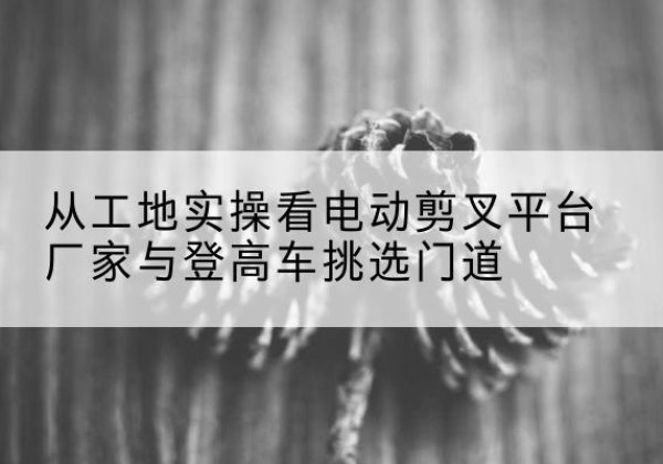 邻水电动剪叉升降平台厂家-从工地实操看电动剪叉平台厂家与登高车挑选门道